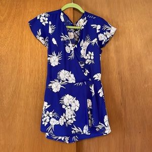 Blue floral romper